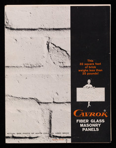 Cavrok Fiber Glass Masonry Panels, Cavrok Sales Company, 69 Gillett Street, Hartford, Connecticut