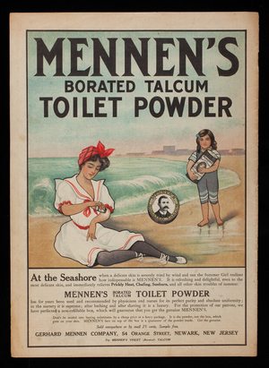 Mennen's Borated Talcum Toilet Powder, Gerhard Mennen Company, 54 Orange Street, Newark, New Jersey