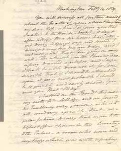 Letter from Leverett Saltonstall to Mary Elizabeth Sanders Saltonstall, 14 February 1839