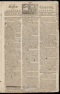 The Boston-Gazette, and Country Journal, 10 January 1774