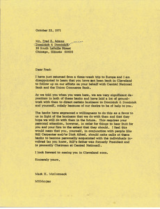 Letter from Mark H. McCormack to Fred E. Adams