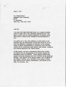 Letter from Mark H. McCormack to Edward Block