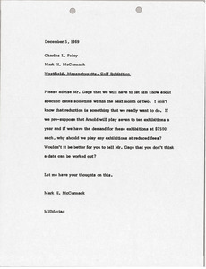 Letter from Mark H. McCormack to Charles L. Foley