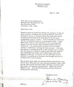 Letter from John M. Dorsey to Mary Ann Badalamenti