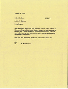 Memorandum from Judy A. Chilcote to Robert D. Kain