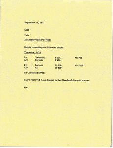 Memorandum from Judy A. Chilcote to Mark H. McCormack