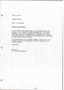 Memorandum from Mark H. McCormack to Hughes Norton