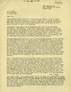 Letter from Caleb Foote to A. J. Muste