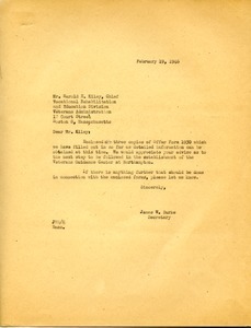 Letter from James W. Burke to Harold E. Kiley