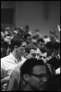 Students being seated at the Selective Service College Qualification Test to determine eligibility for an educational deferment from service in the Vietnam War