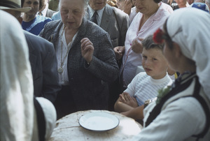 Closeup of salt dish at Trnovo celebration entrance