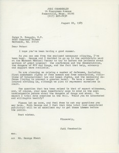 Letter from Judi Chamberlin to Peter R. Breggin