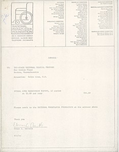 Invoice from Elmer C. Bartels to the Tri-State Regional Medical Program