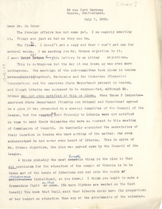 Letter from Anna Graves to W. E. B. Du Bois
