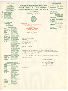 Letter from NAACP West Coast Regional Office to W. E. B. Du Bois