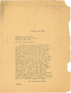Letter from W. E. B. Du Bois to the Oklahoma Association of Principals in Negro Schools