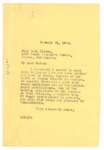 Letter from W. E. B. Du Bois to Beth Pierre