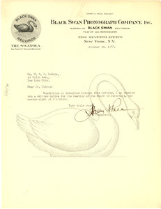Letter from Pace Phonograph Corporation to W. E. B. Du Bois