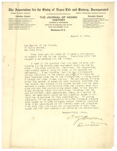Letter from C. G. Woodson to the editor of The Crisis