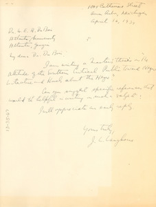 Letter from Joseph L. Langhorne to W. E. B. Du Bois
