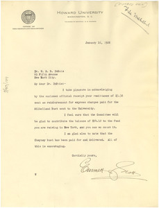 Letter from Emmett J. Scott to W. E. B. Du Bois