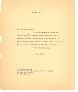 Letter from Ellen Irene Diggs to National Council of American-Soviet Friendship