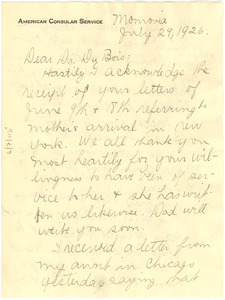 Letter from Lillie Mae Hubbard to W. E. B. Du Bois