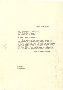 Letter from W. E. B. Du Bois to Beatrice S. Thompson