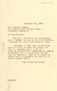 Letter from W. E. B. Du Bois to Hattie N. F. Walker