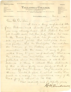 Letter from G. W. Andrews to W. E. B. Du Bois
