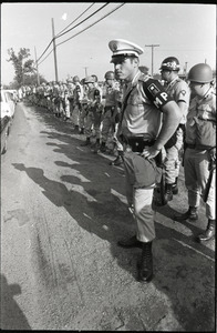 Antiwar demonstration at Fort Dix, N.J.: cordon of military police