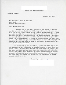 Letter to Mayor John F. Collins