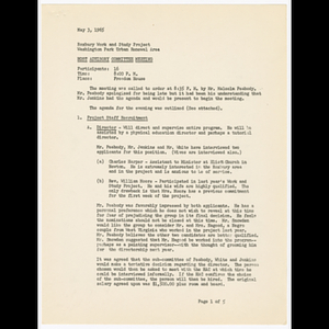 Minutes for Host Advisory Committee meeting on May 4, 1965