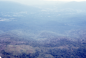 Aerial oblique view from Jim Smith Hill down Middle Branch of Birch Brook on 2 Sept 1971.