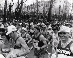 Mayor Raymond L. Flynn running in 1985 Boston Marathon