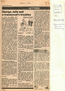 George, Julia and a Transexual's Troubles