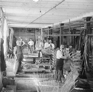 Rattan factory workers