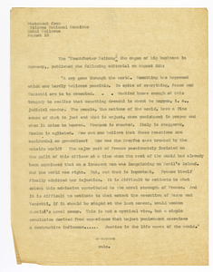 Statement by Citizens National Committee for Sacco and Vanzetti concerning German editorial, August 19, 1927