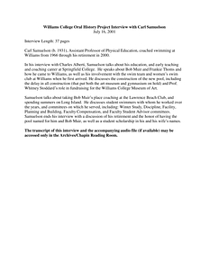 Samuelson, Carl: oral history interview