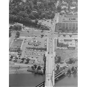 Cottage Farm (Boston University) Bridge, Commonwealth Avenue, Howard Johnson's building, Cadillac ?, Boston, MA