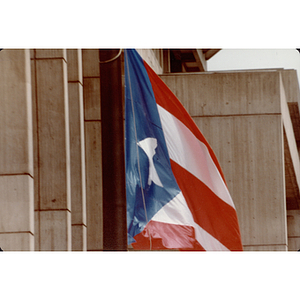 A Puerto Rican flag flying