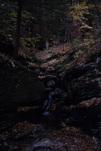 Installation of blade on South Branch Birch Brook v-notch weir. #4. Diana's Bath.