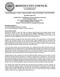 Special Committee on Small Business, Entrepreneurship and Innovation hearing minutes, July 23, 2015