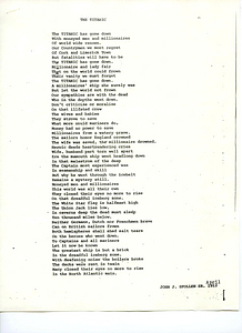 Correspondence: Poem written by John J. Spollen Sr. in April 1912.