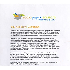 "You Are Brave" Campaign literature (Duxbury, MA)