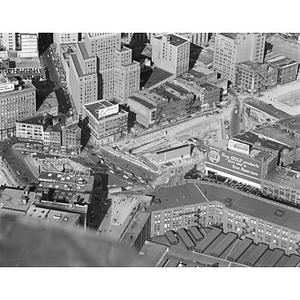 South Station area, close up, tunnel construction, Boston, MA