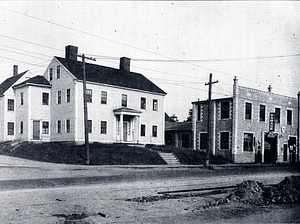 Abraham Sweetser House & Joseph Hughes Garage, Corner of Armory and Main Streets, circa 1920