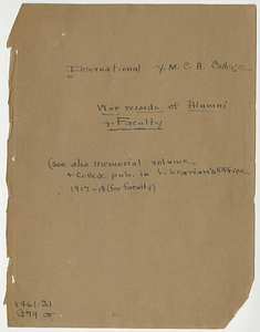 Scrapbook: International YMCA College War Records of Alumni & Faculty
