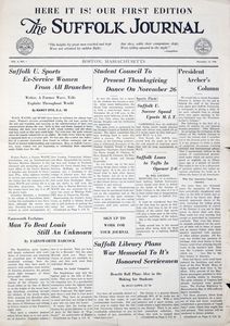 Front page of the Suffolk Journal (Vol. 4, No. 1), the first edition published post-World War II