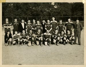 Suffolk University men's soccer team portrait, 1951
